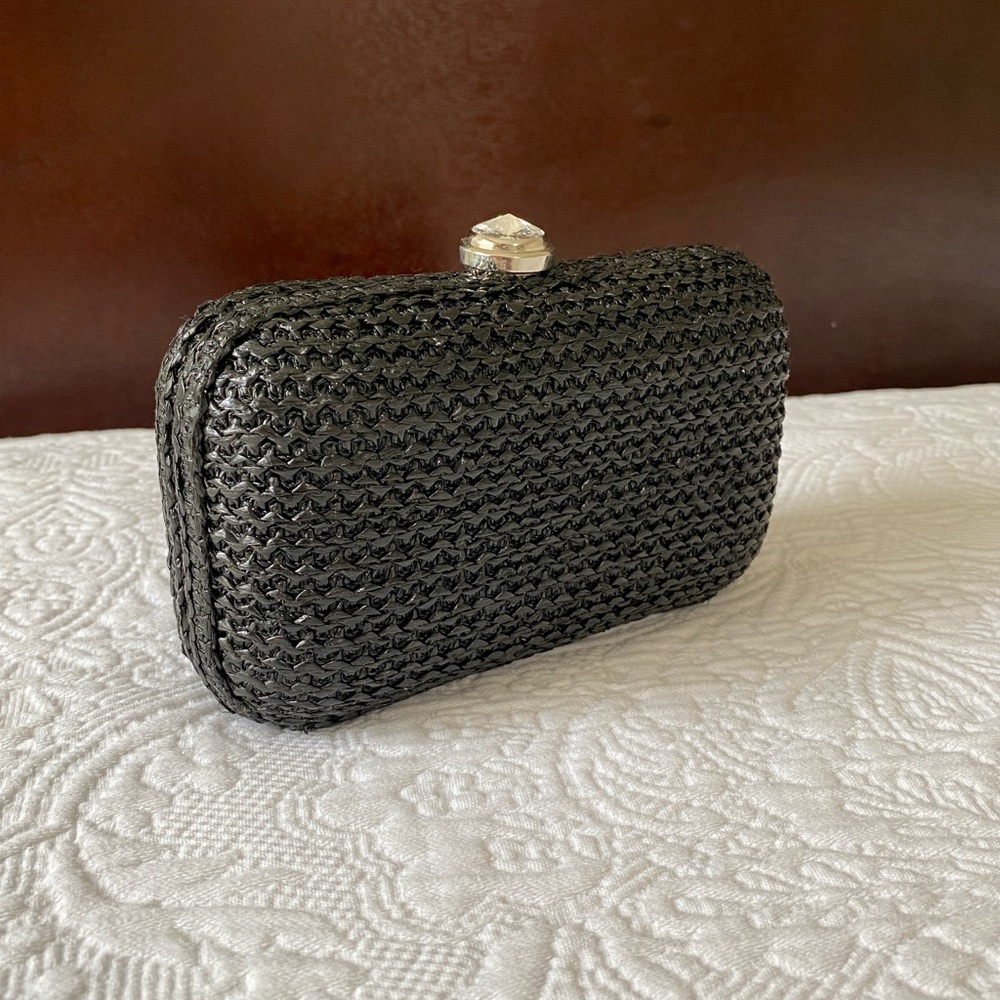 Excellent condition small Jk Bennett clutch raffia